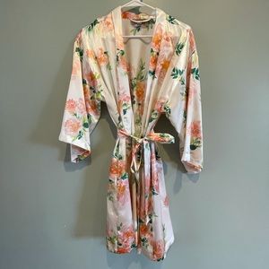 Silky Floral Bridal Robe